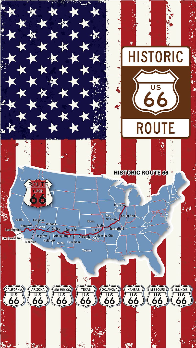 Route 66, historic route 66, HD phone wallpaper