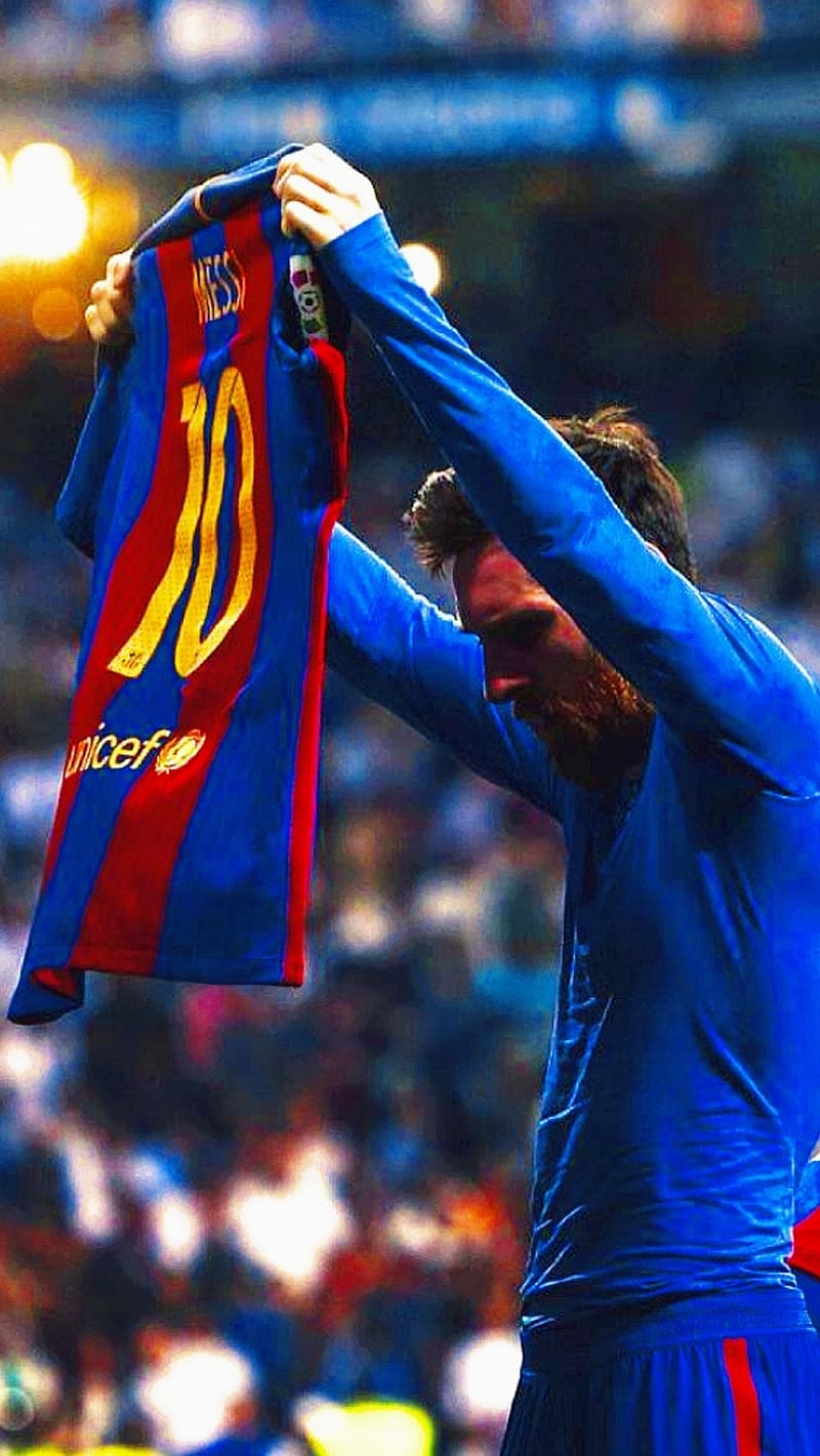 Messi With Barcelona Jersey, messi , barcelona jersey, sports, footballer, HD phone wallpaper