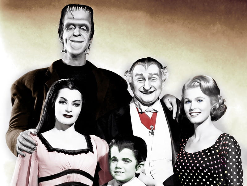 A Halloween family portrait, eddy, herman, 60s, the munsters Entropy, lilly, marilyn, grandpa, HD wallpaper
