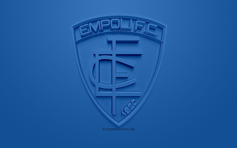 Empoli FC, creative 3D logo, blue background, 3d emblem, Italian football club, Serie A, Empoli, Italy, 3d art, football, stylish 3d logo, HD wallpaper