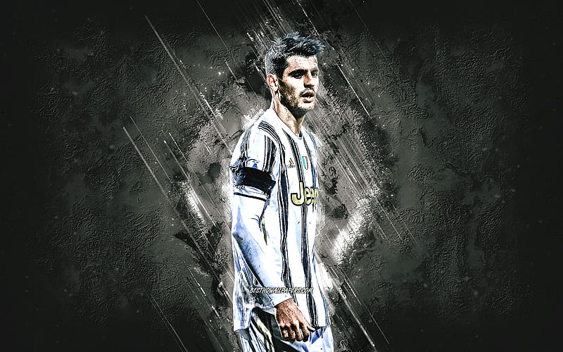 Alvaro Morata, Juventus FC, Spanish footballer, portrait, Serie A, Italy, football, HD wallpaper