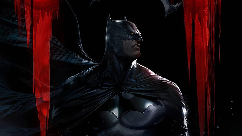 Batman Side, batman, superheroes, artwork, HD wallpaper