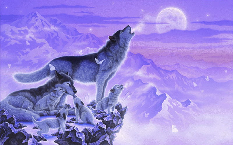 ☆Sound of Wolves☆, family, digital art, xmas and new year, paintings,  landscapes, HD wallpaper | Peakpx