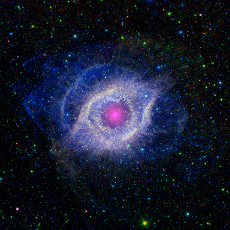 Helix Nebula, stars, space, spitzer st, dust, aquarius, gas, HD wallpaper