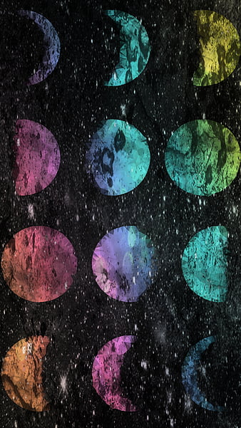 Geometric Lunar Phases 4K wallpaper