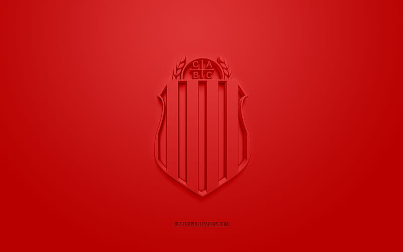 Barracas Central, creative 3D logo, red background, Argentine football team, Primera B Nacional, Barracas, Argentina, 3d art, football, Barracas Central 3d logo, HD wallpaper