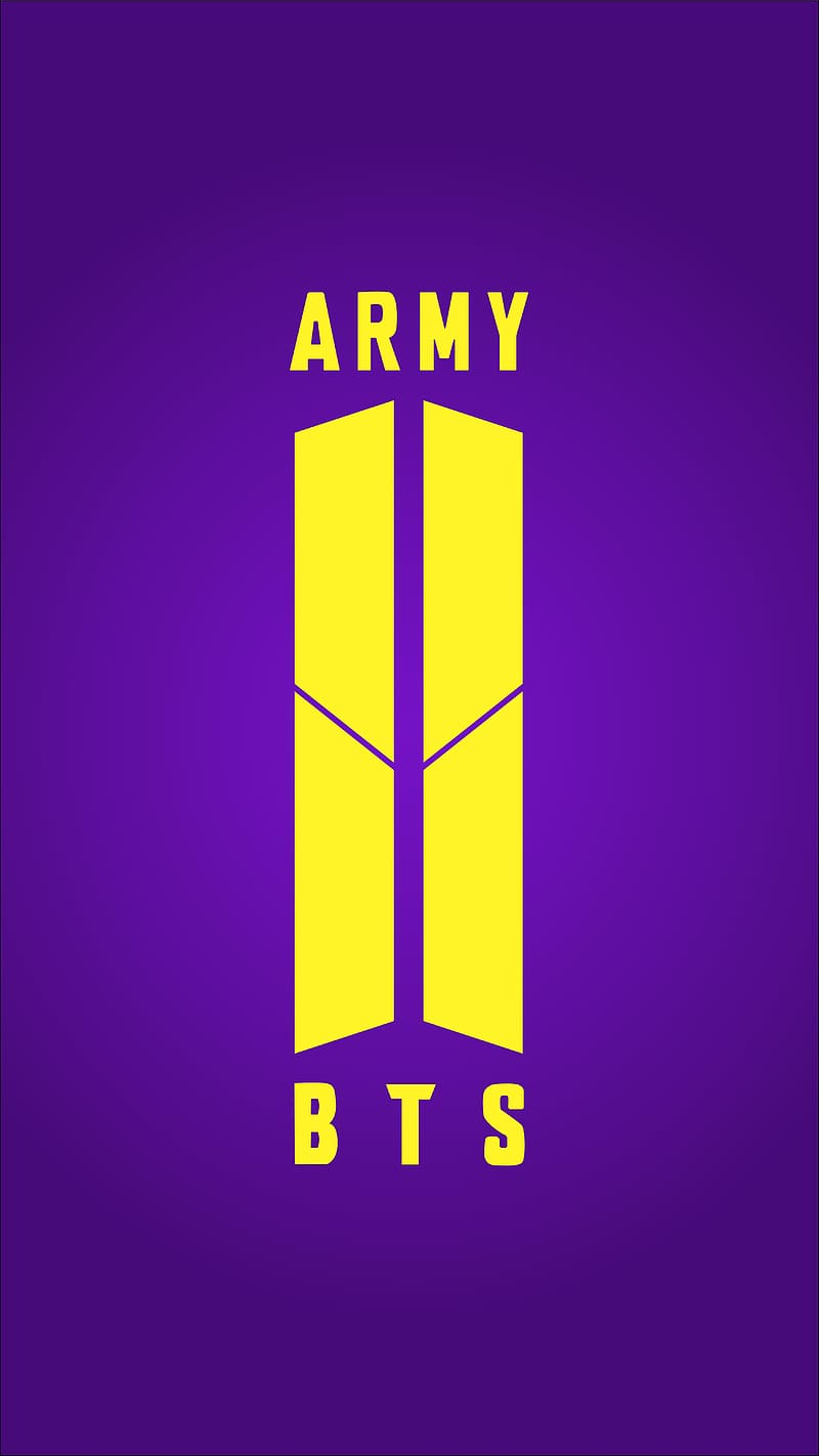 Bts Army Logo, Purple Background, yellow logo, HD phone wallpaper | Peakpx