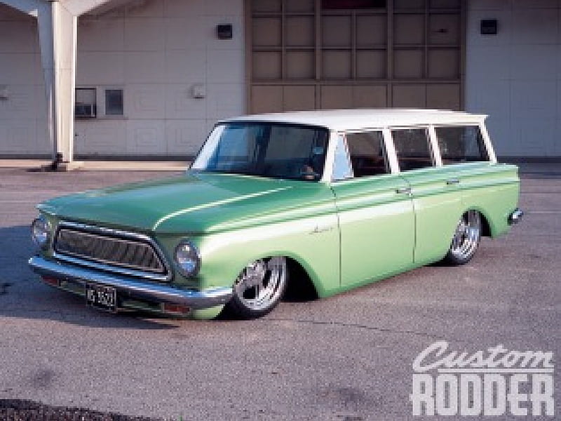 1962 Nash Rambler Wagon, classic, wagon, lite green, white roof, HD wallpaper
