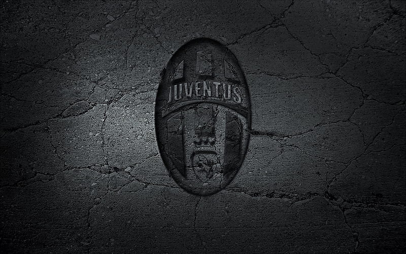 juventus, logo, stone, HD wallpaper
