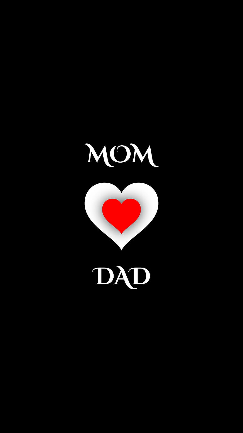 Mom and Dad, black hearts, father, feeling, i love you, mother, parents,  red and white, HD phone wallpaper | Peakpx