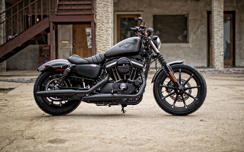 Harley-Davidson Iron 883, 2019, black motorcycle, cool bike, american motorcycles, Harley-Davidson, HD wallpaper