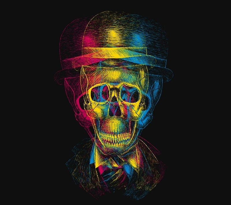 Colored skull, HD wallpaper | Peakpx