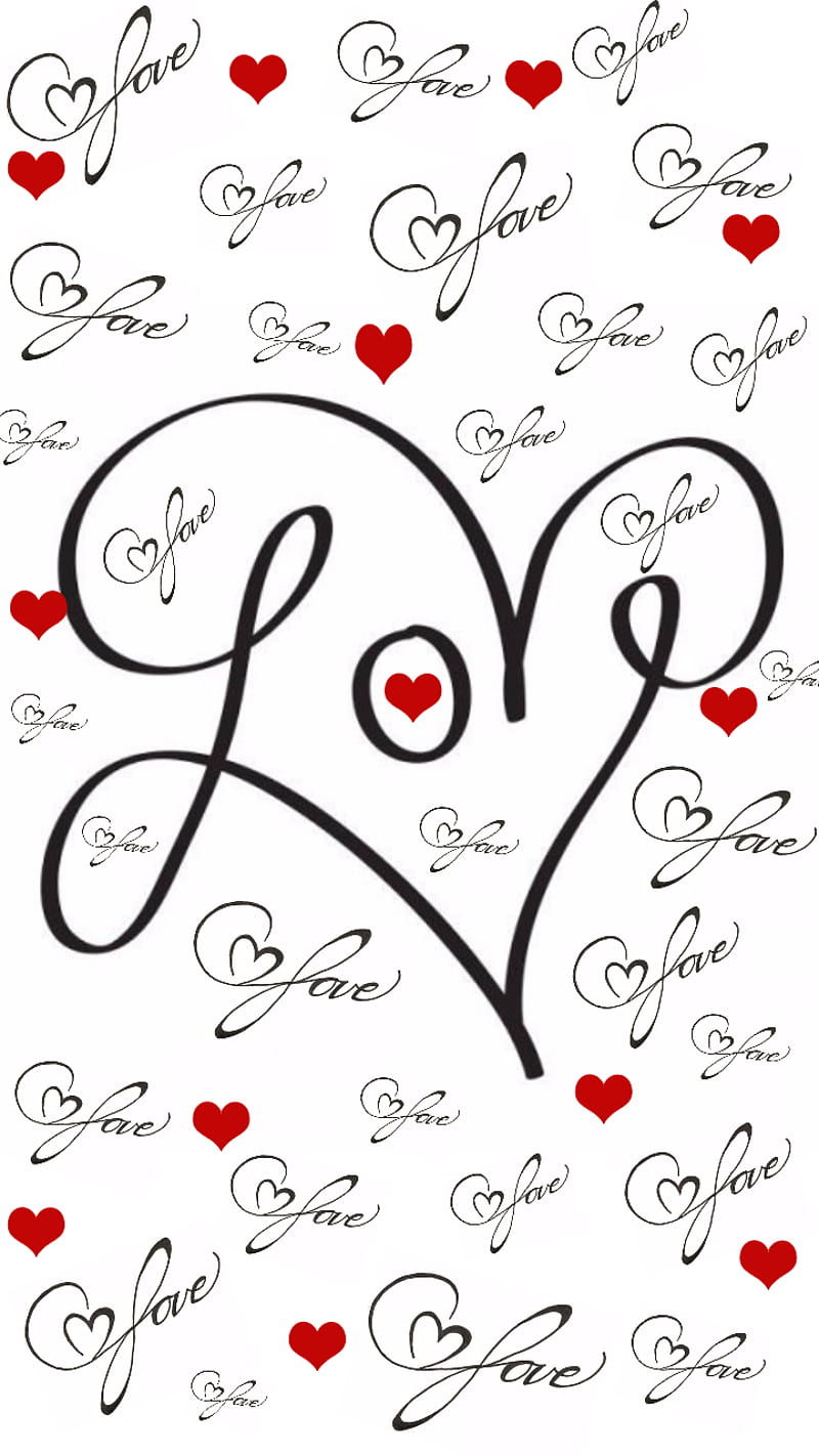 Love letters, black, corazones, love, HD phone wallpaper
