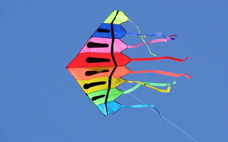 Flying Kite, colors, fly, kite, sky, HD wallpaper