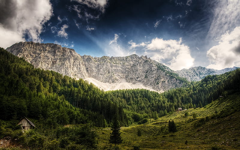 Alps mountain peaks, R, Austria, HD wallpaper
