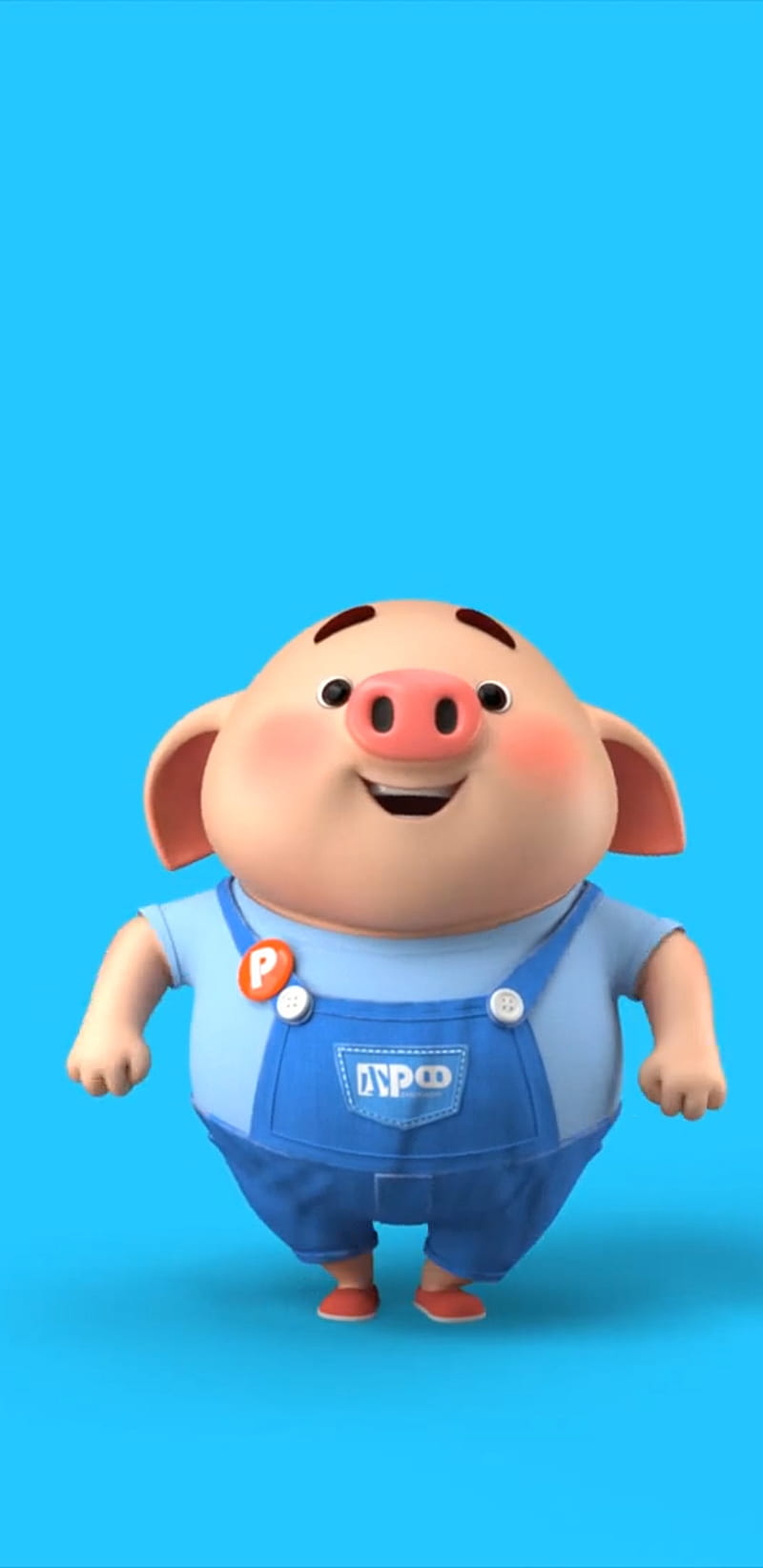 SuperHappyMrPig, happy, emotions, blue, pig, cute, HD phone wallpaper