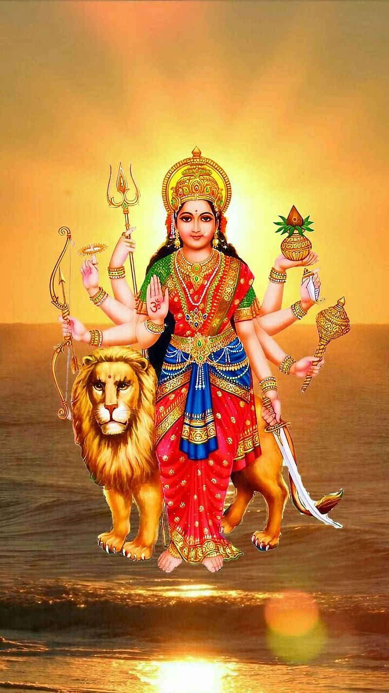 Hindu God , Goddess Durga Mata, durga mata, hindu god, bhakti, HD phone wallpaper