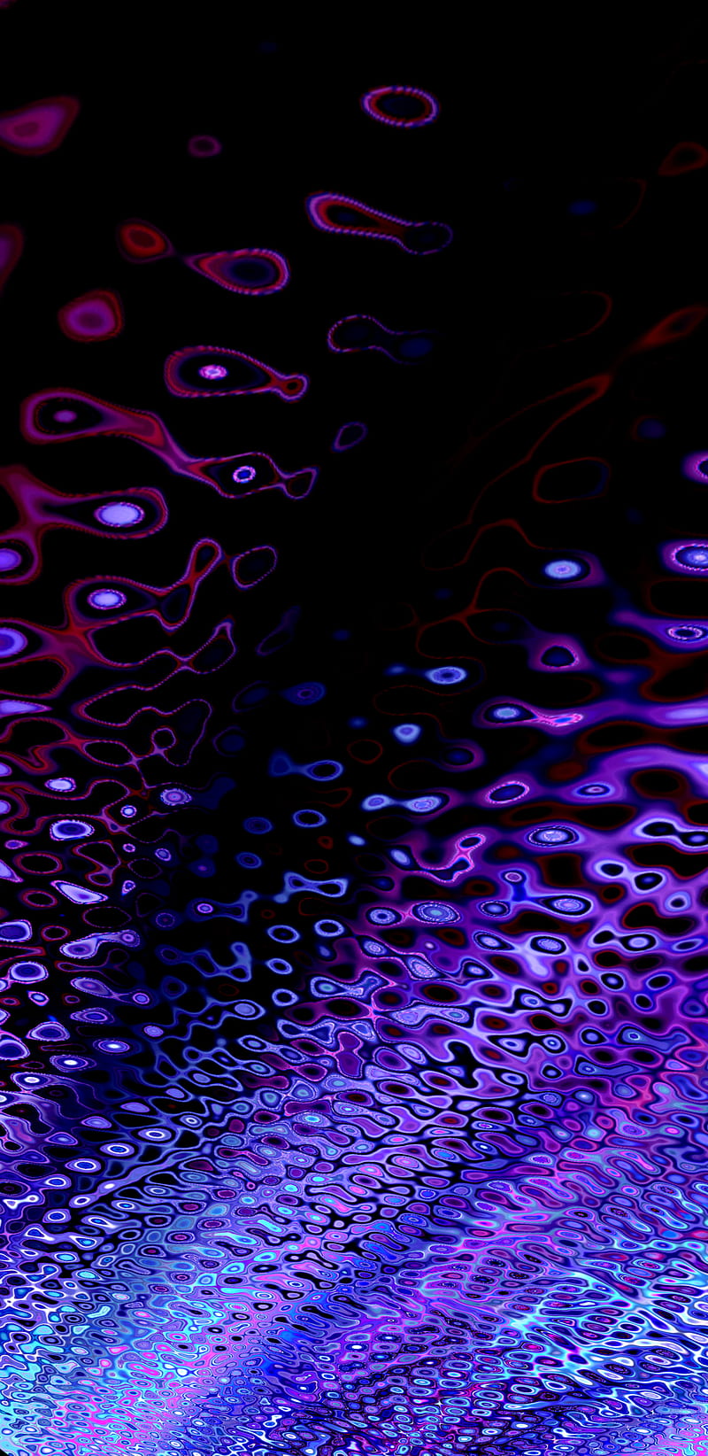 Abstract ripples, amoled, rain, glitter, turquoise, bubbles, pink, colors, HD phone wallpaper