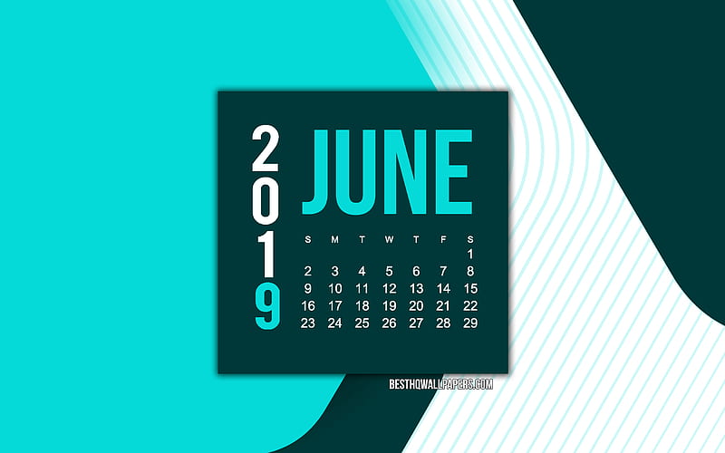 2019 June Calendar, turquoise abstract background, turquoise geometric  background, HD wallpaper | Peakpx