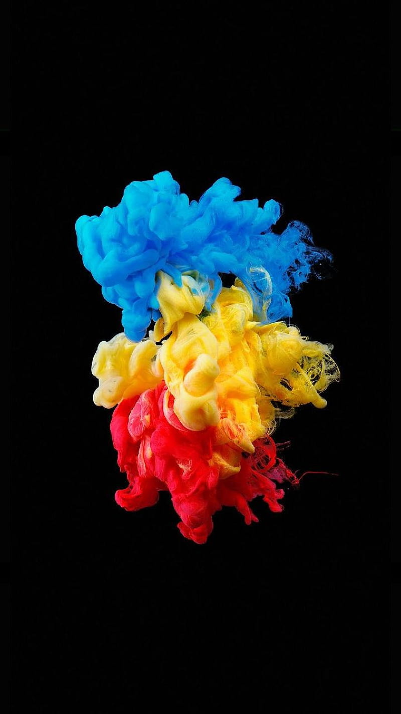 colorful smoke, black, blue, color, colors, colorful, colors, explosion, red, smoke, yellow, HD phone wallpaper