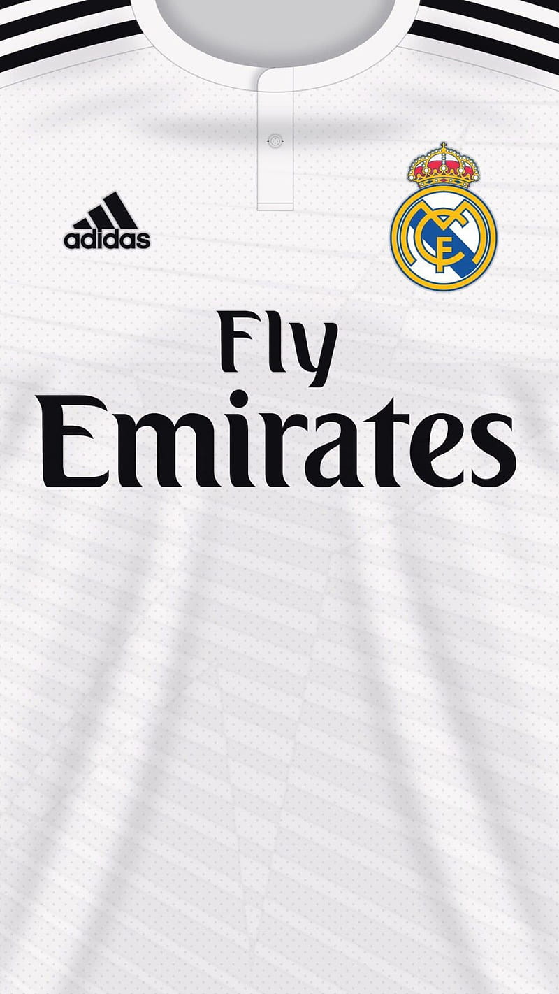real madrid, adidas, champions, football, logo, madrid, real, tshirt, white, HD phone wallpaper