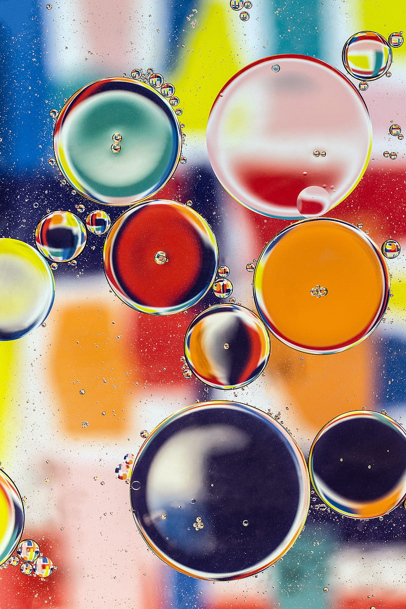 bubbles, water, forma, multicolored, HD phone wallpaper
