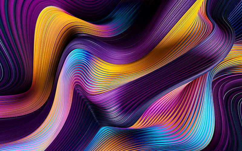 abstract waves background, waves patterns, violet backgrounds, abstract wavy background, violet wavy background, HD wallpaper