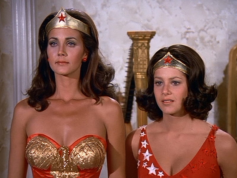 Diana and Drusilla, Wonder Woman, Lynda Carter, Wonder Girl, Debra Winger, HD wallpaper