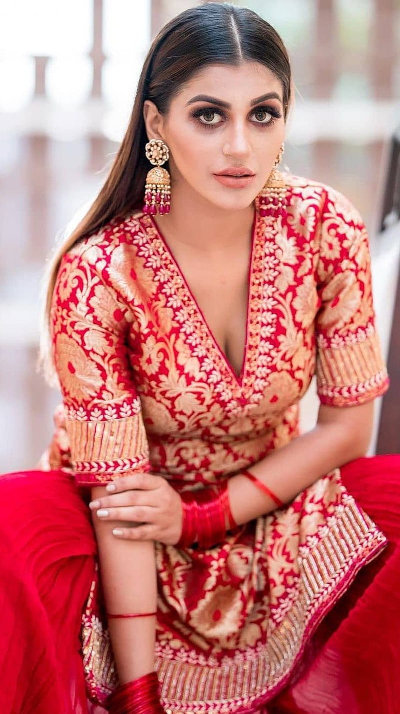 Yashika Anand , mallu actress, red tube, red dress, model, HD phone wallpaper