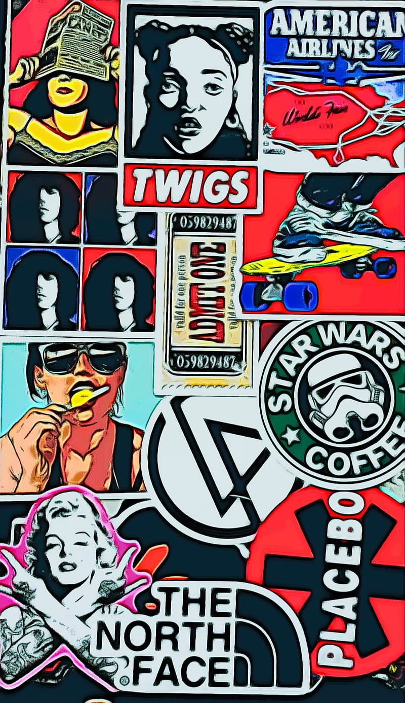 Sticker Bomb, art, boom, brand, brands, punk, rock, skate, skates, tumblr, wrestling, HD phone wallpaper