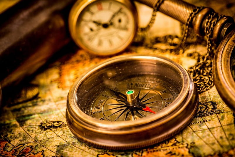 Old map, maps, antique, paper, compass, old, map, old maps, HD wallpaper