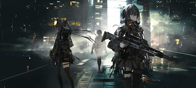 Anime, Original, Girl, Gun, HD wallpaper