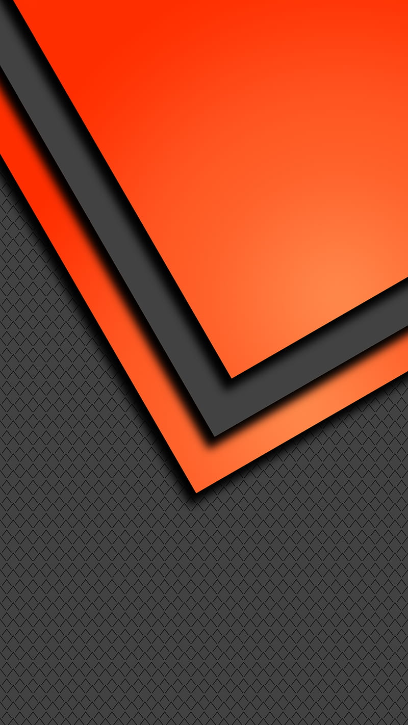 Abstract, brown, gris, minimalism, orange, s7, s8, triangles, HD phone wallpaper