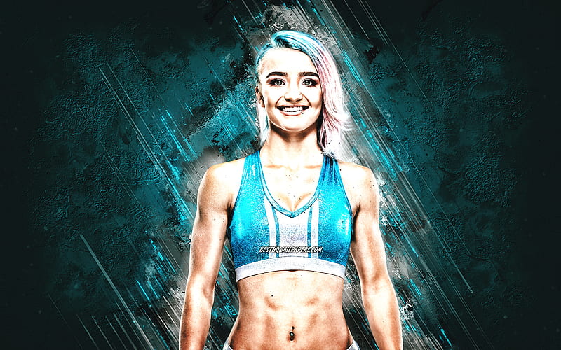 Xia Brooside, WWE, British wrestler, Xia-Louise Brooks, blue stone background, World Wrestling Entertainment, HD wallpaper