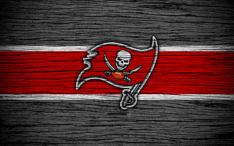Tampa Bay Buccaneers wooden texture, NFL, american football, NFC, USA, art, logo, South Division, HD wallpaper