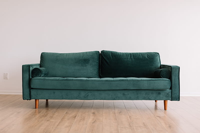 green fabric sofa, HD wallpaper