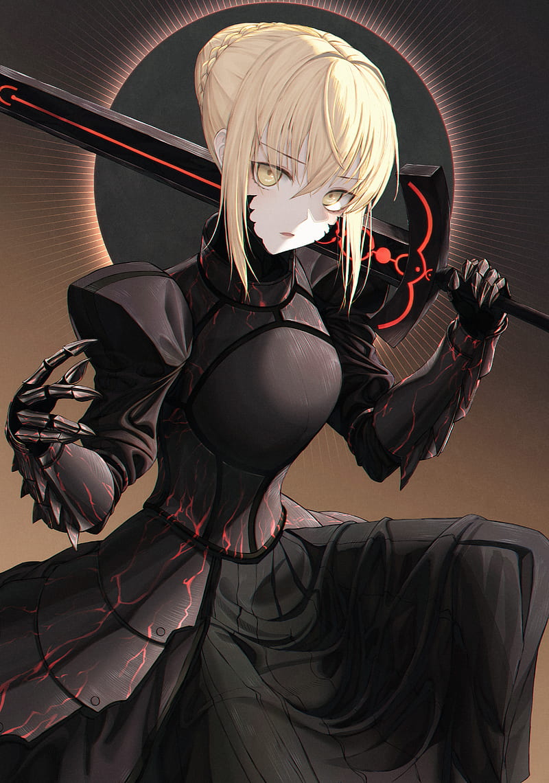 Saber, guerra, swords, anime, HD wallpaper