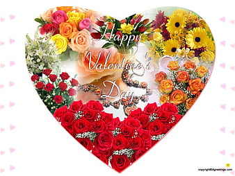 Happy valentines day, valentines, day, flowers, happy, HD wallpaper | Peakpx