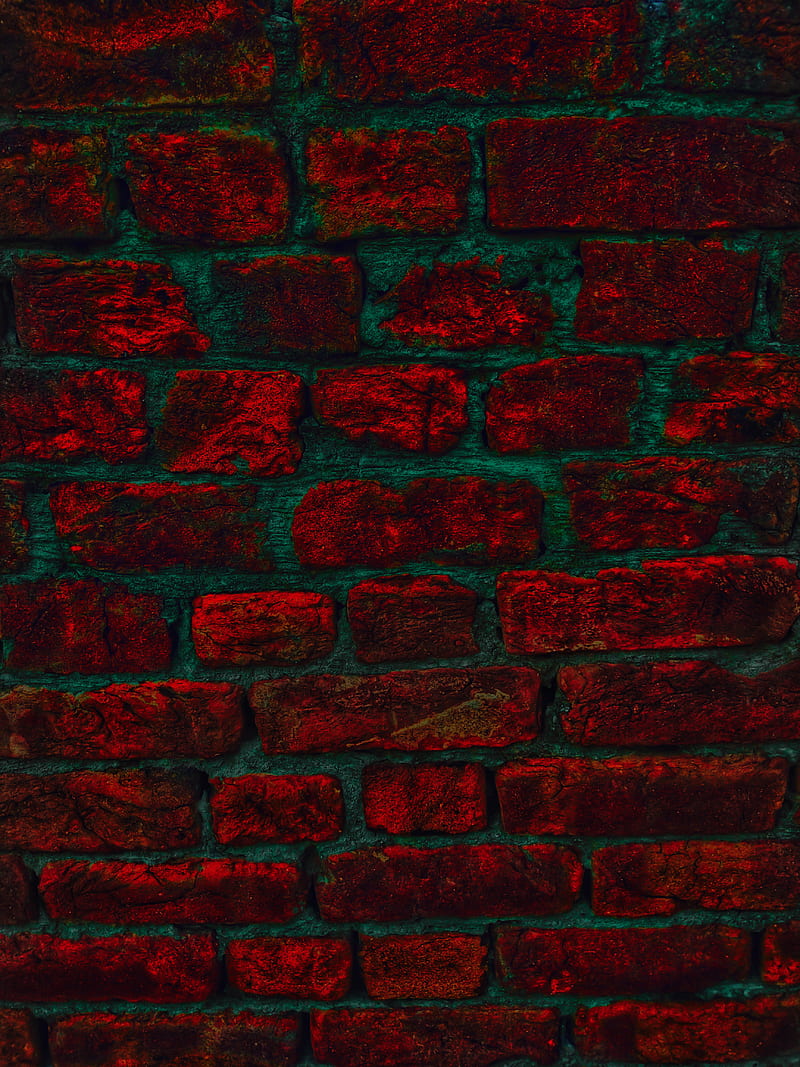 Bricks graphy , art, brick, brown, dark, pink, red, texture, wall, HD phone wallpaper