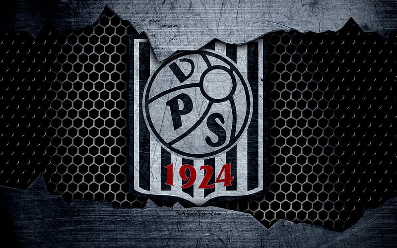 Vaasan Palloseura logo, Veikkausliiga, soccer, football club, Finland, VPS, grunge, metal texture, Vaasan Palloseura FC, HD wallpaper