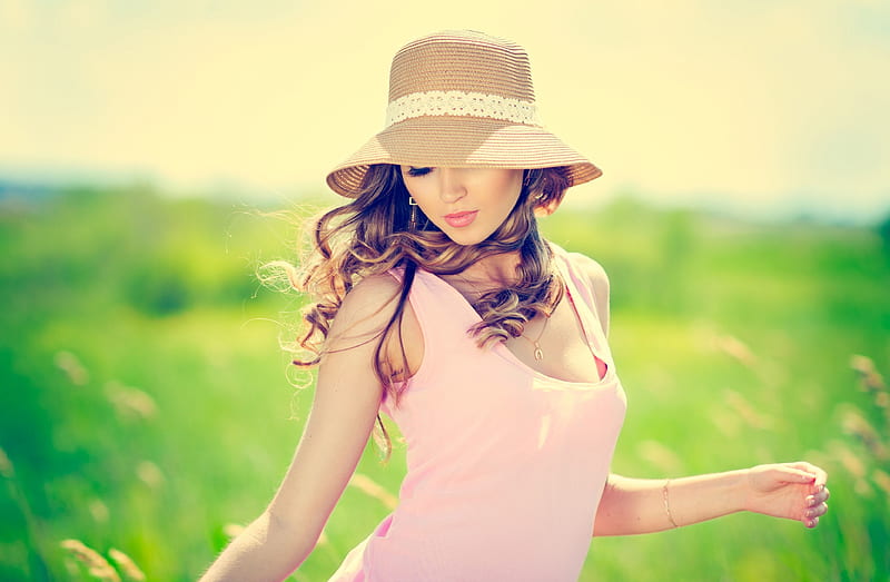 Summer Day Breeze Bonito Woman Mood Hat Brunette Graphy Girl Summer Hd Wallpaper Peakpx
