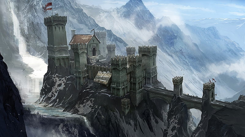 dragon age: inquisition, rpg fantasy games, castle, artwork, Games, HD wallpaper