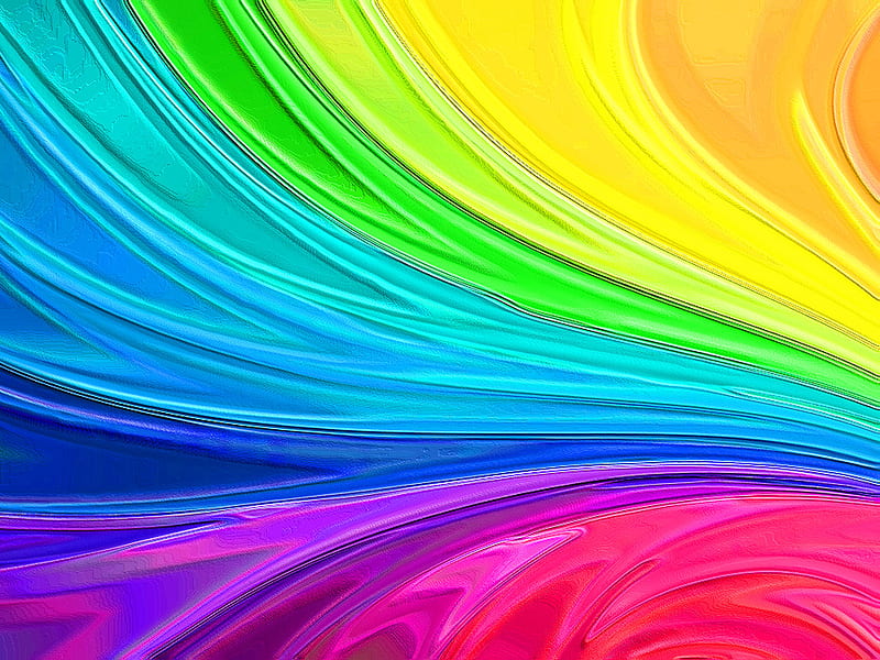 Flowing Rainbow F5, red, art, flow, magenta, colors, yellow, rainbow, abstract, green, texture, aqua, blue, HD wallpaper