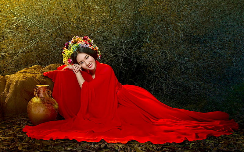 720P free download | Oriental Lady in Red, Softness, Lovely, Model ...