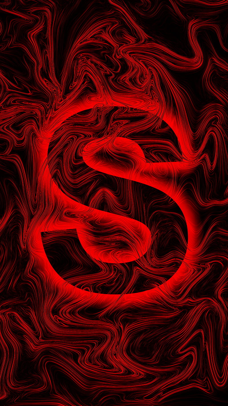 Letter S red black, abstract, colors, flow, glow, letter S, lines, mix, HD  phone wallpaper | Peakpx