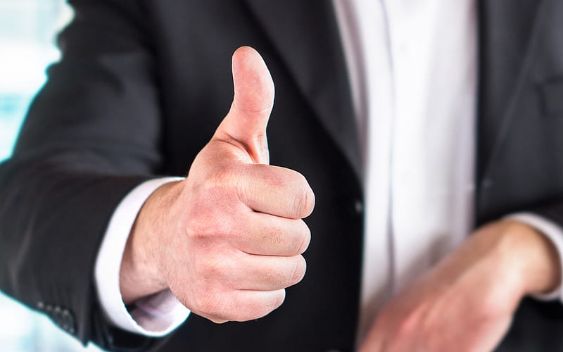 Thumbs up, Businessman, Thumbs up Concepts, Business People, Business Concepts, HD wallpaper