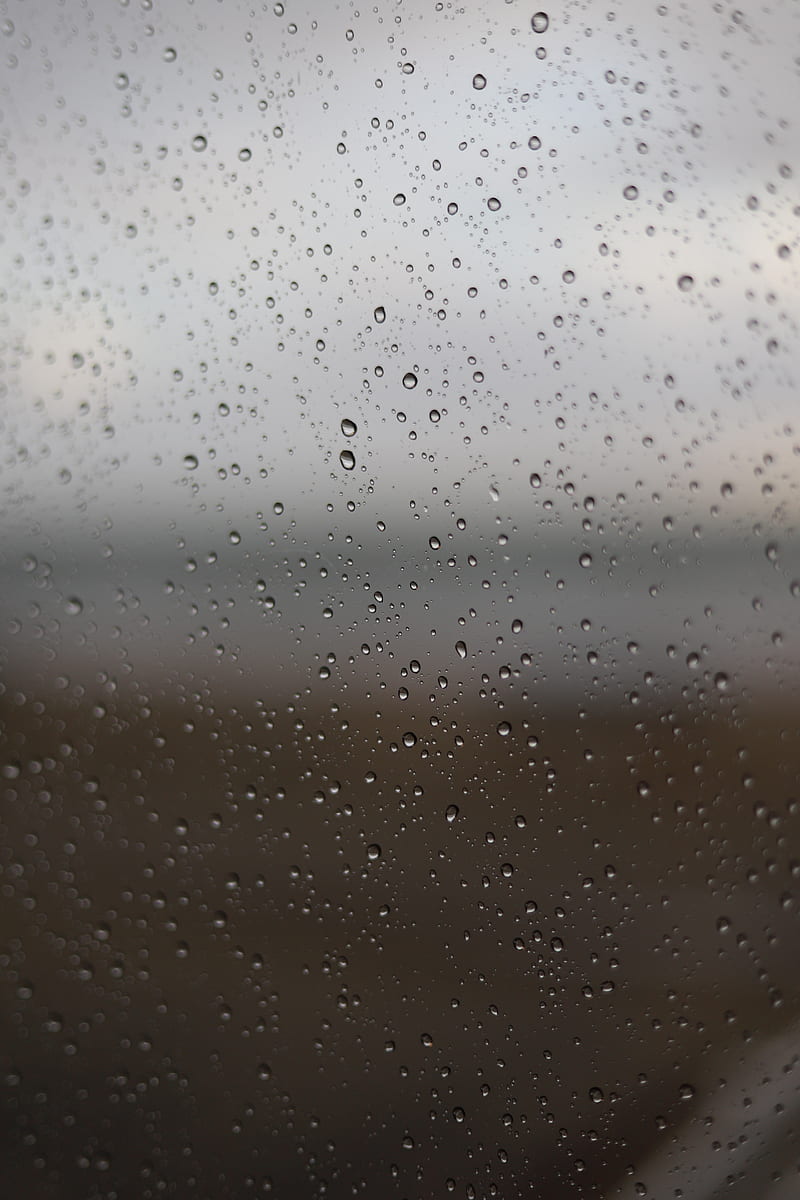 glass, drops, macro, wet, gray, HD phone wallpaper