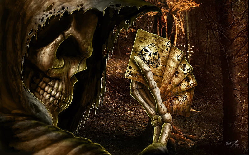 Dead mans hand, reaper, grim, poker, cards, HD wallpaper | Peakpx