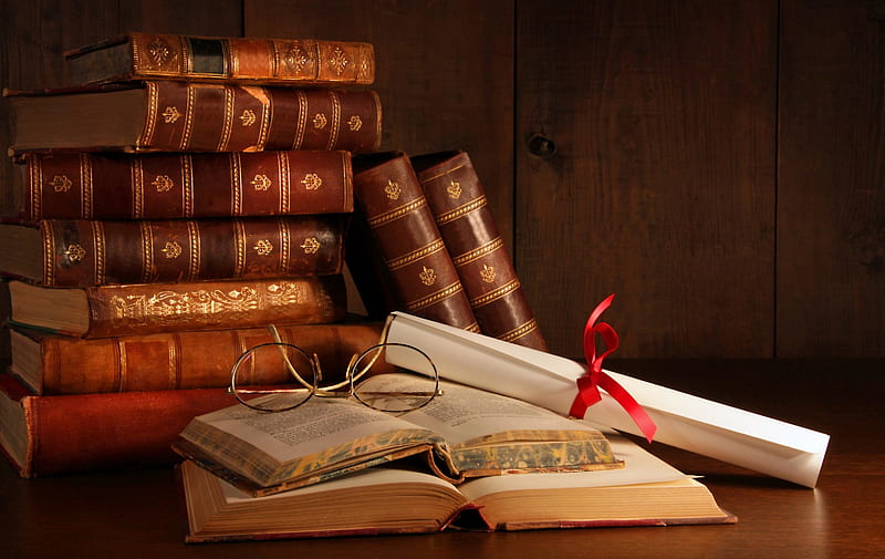 Old books, books, brown, book, old bbok, old, HD wallpaper