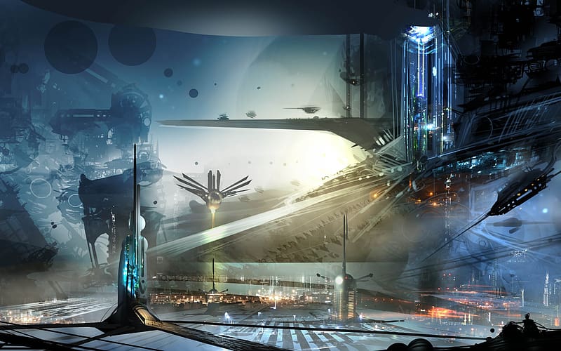 Landscape, Sci Fi, Space Station, HD wallpaper